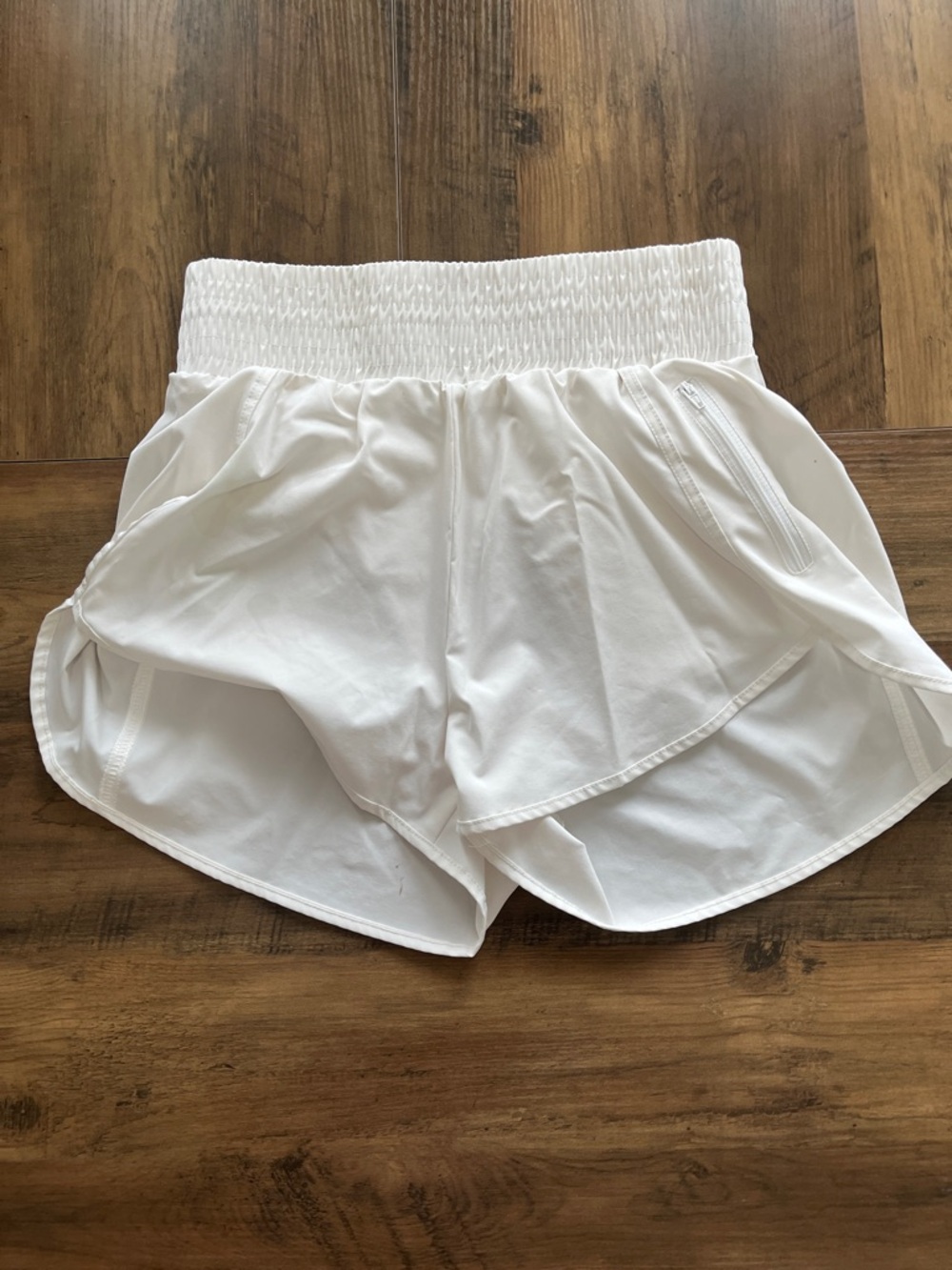 High Waist White Exercise Shorts